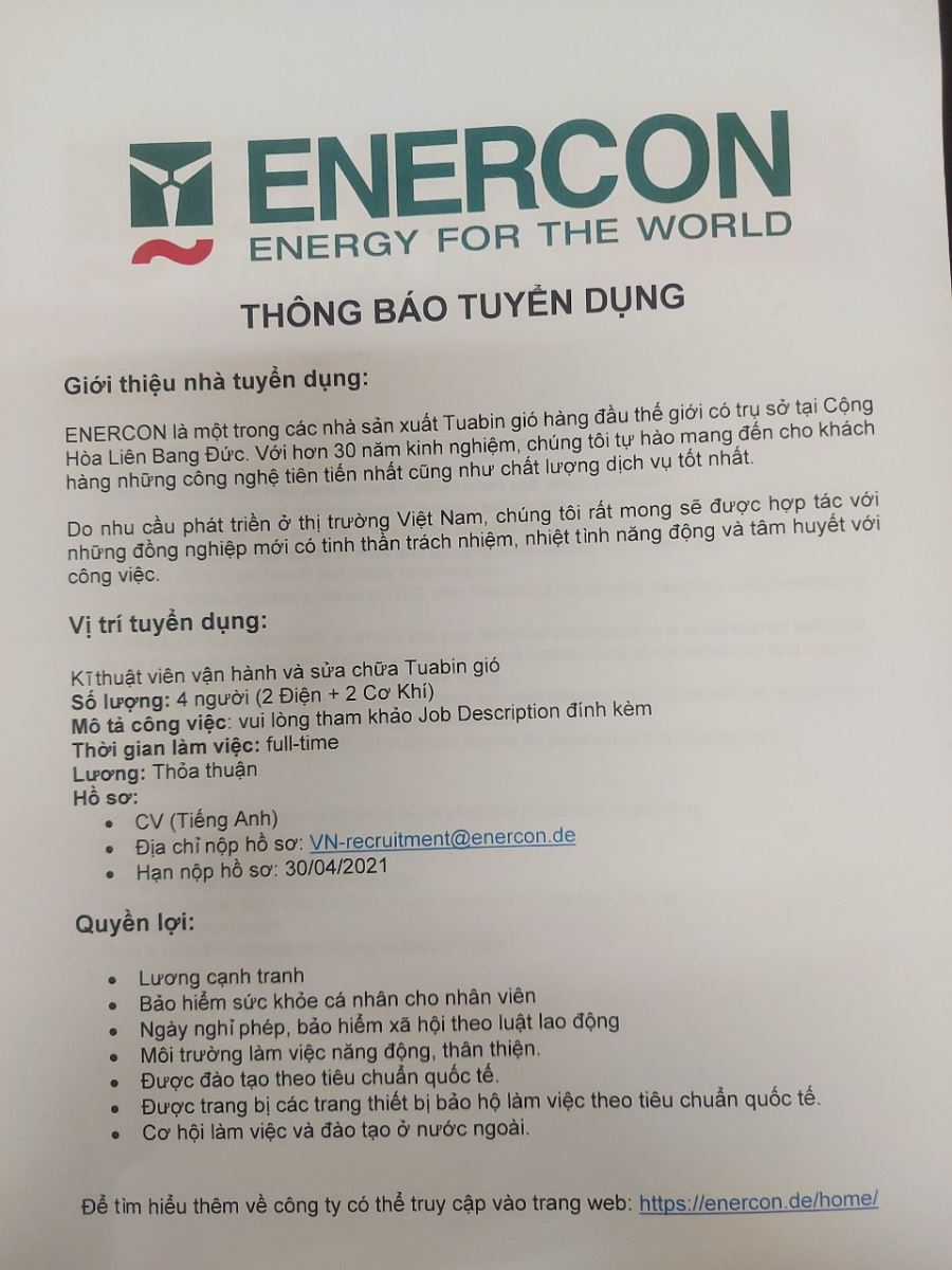 Thông Báo Tuyển Dụng
